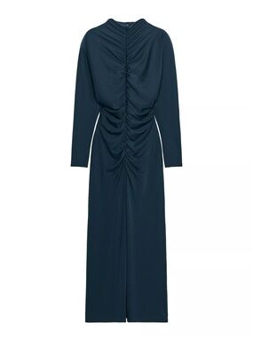 Zara Crepe Shoulder Pad Dress